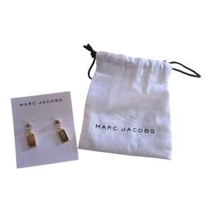 Marc Jacobs The Plate Gold & Crystal Drop Earrings